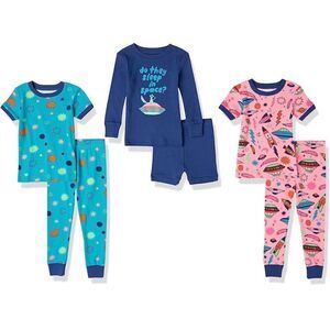 Spotted Zebra Girls'‎ Snug-Fit Pajama Sleepware Sets Multi Pk S 6-7 NWT IN PKG